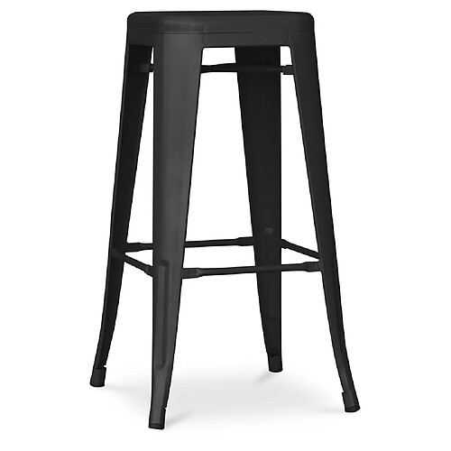 ICONIK INTERIOR Tabouret de bar - Design industriel - 76cm - Nouvelle édition- Stylix Noir