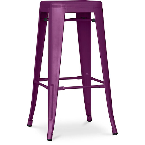 ICONIK INTERIOR Tabouret de bar - Design industriel - 76cm - Nouvelle édition- Stylix Violet