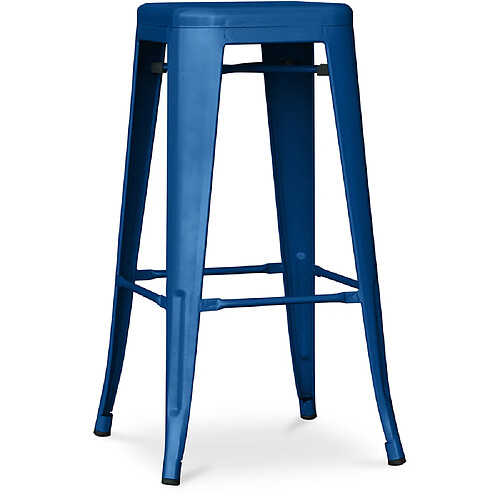 ICONIK INTERIOR Tabouret de bar - Design industriel - 76cm - Nouvelle édition- Stylix Bleu foncé
