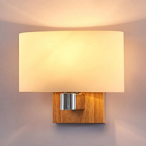 Stoex Applique murale bois verre - Blanc