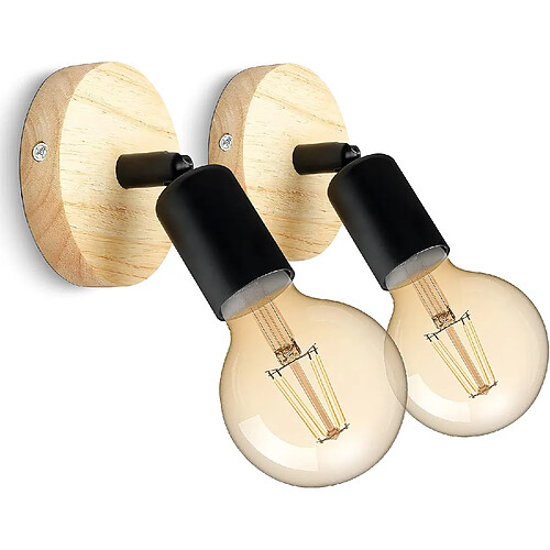 Stoex Applique murale 2 lampes - Noir