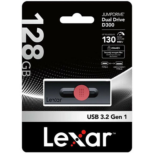 Lexar DUAL 128 Go - Noir
