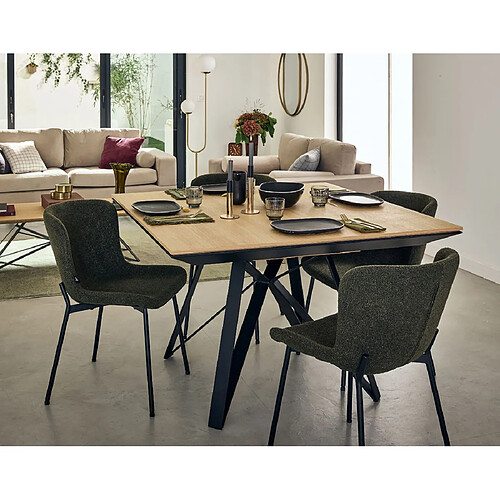 Lisa design table à manger extensible - Noir et bois