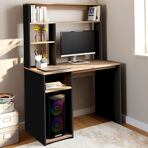 Idmarket Bureau DAN - Noir et façon hêtre