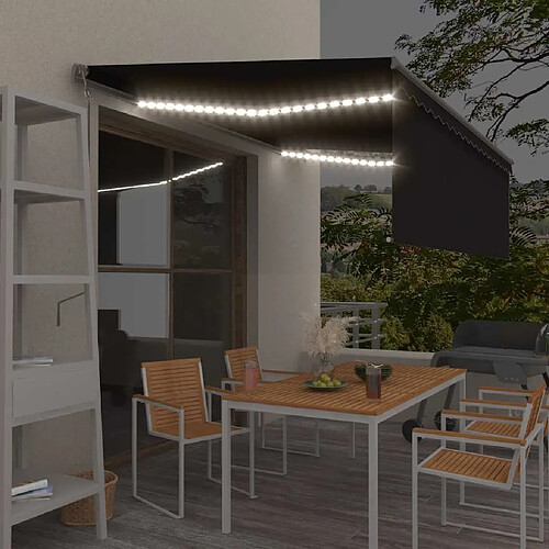 vidaXL Auvent automatique avec LED - 4,5x3 m
