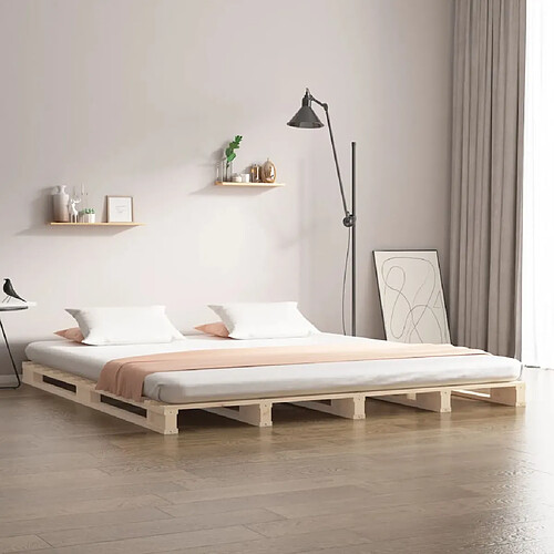 VidaXL Lit de Palette - 180x200 cm Bois Massif