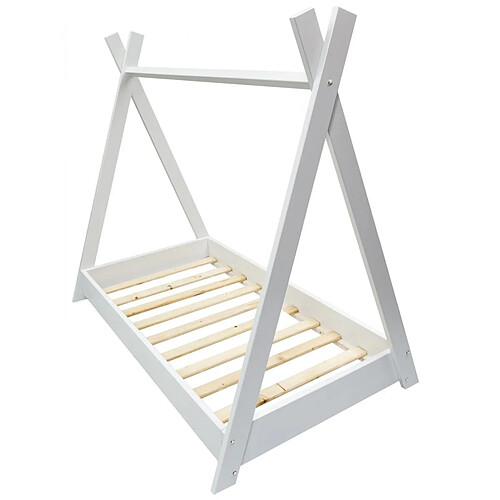 Velinda Lit maison tente 160x80 cm - Blanc