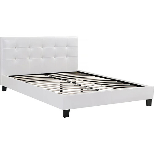 Habitat Et Jardin Lit double en pvc Julia - 180 x 200 - Blanc