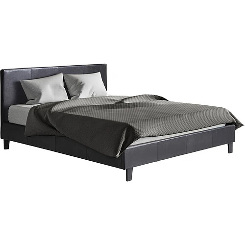 Habitat Et Jardin Lit Lina - 140 x 190 cm - Noir