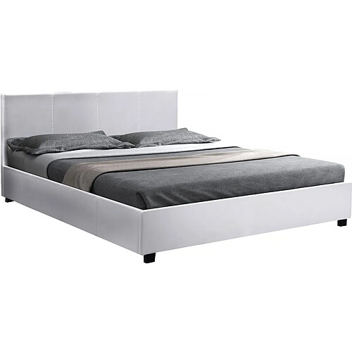 Habitat Et Jardin Lit double avec coffre Carla - 140 x 190 cm - Blanc