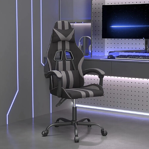 vidaXL Chaise de jeu Gris/Noir