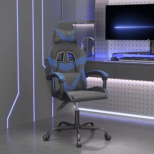 vidaXL Chaise de jeu - Noir/Bleu