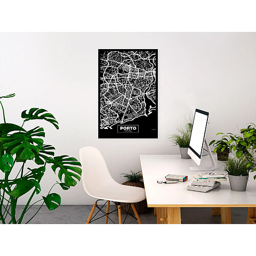 Artgeist Negative Map: Porto - 80x120