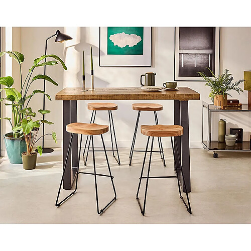 Lisa design table à manger Jayto - Noir et bois