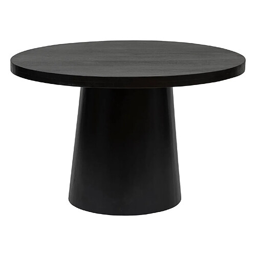 Pegane Table basse ronde en bois - Noir