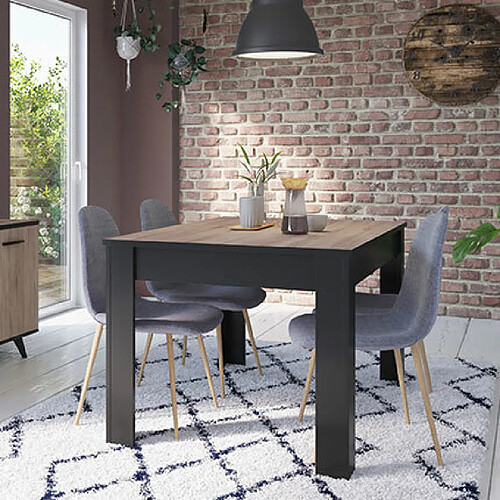 Mes table à manger Santos - chêne brossé et noir