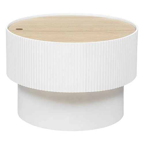 Pegane Table basse ronde - Blanc