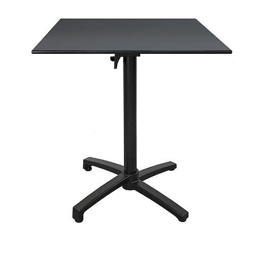 Restootab Table haute pliable - Compact HPL gris anthracite 70x70