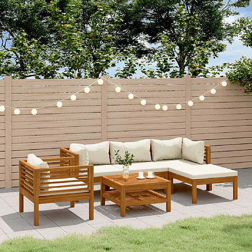 vidaXL Salon de jardin 6 pcs Bois d'acacia