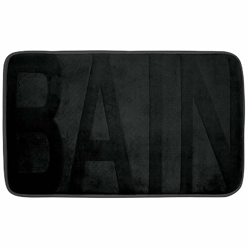 Paris Prix Tapis de Bain Microfibre Relief - Noir 45x75cm