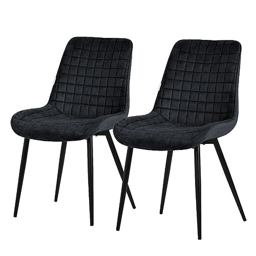 ML-Design Chaises 2 pcs - Noir