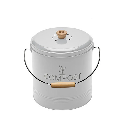 GUILLOUARD DISTRIBUTION Seau à compost rond 4.5l blanc - 040606 - GUILLOUARD