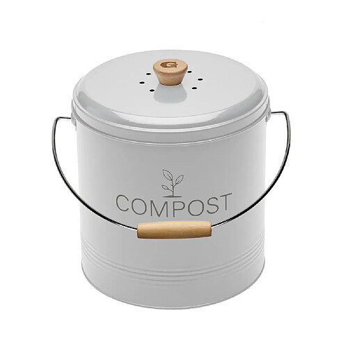 GUILLOUARD DISTRIBUTION Seau à compost rond 8l blanc - 040616 - GUILLOUARD