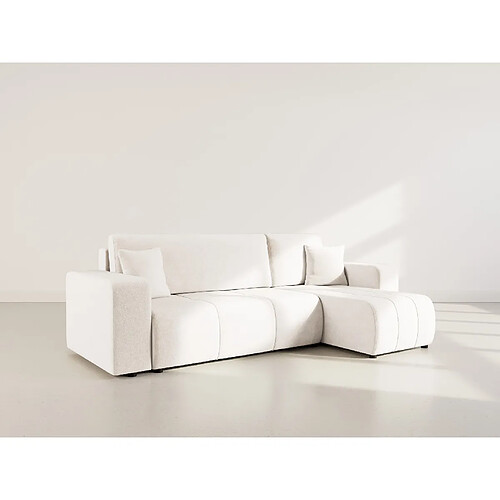 Bestmobilier Nicole - canapé d'angle réversible 4 places convertible avec coffre en tissu