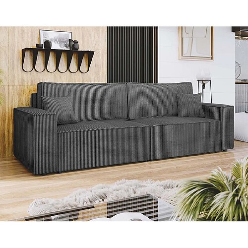 BestMobilier Cezanne - Canapé convertible - Gris foncé