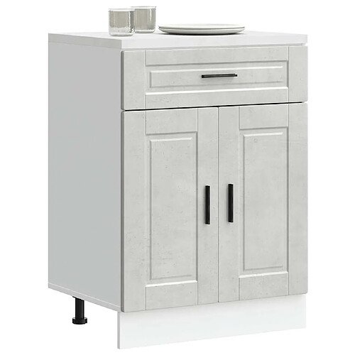 vidaXL Armoire de cuisine Porto gris béton