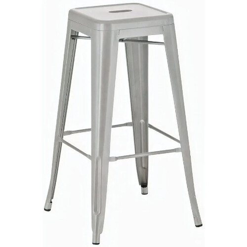 Decoshop26 Tabouret de bar métal - Argent