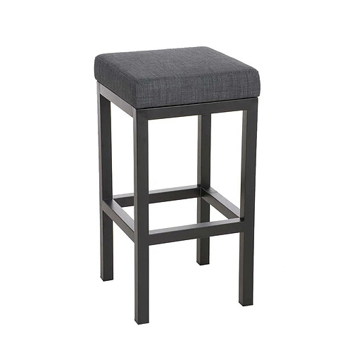 Decoshop26 Tabouret de bar tissu - Gris foncé