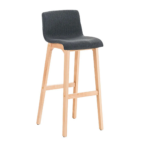 Tabouret Decoshop26 Gris Foncé - Assise Tissu