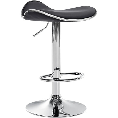 Decoshop26 Tabouret de bar réglable pivotant - Noir