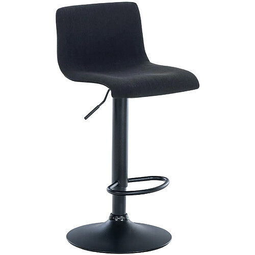 Decoshop26 Tabouret de bar tissu - Noir