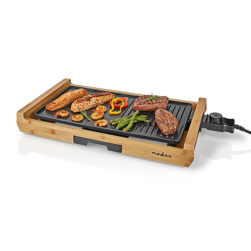 Grill de table - 6 personnes - 4 réglages de chaleur - fcbg100fbk43 - NEDIS