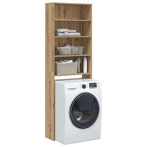 vidaXL Meuble pour machine à laver chêne artisanal 64x24x190 cm
