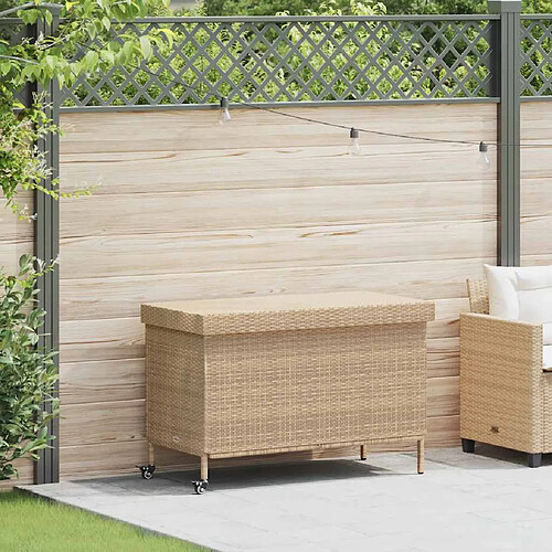 vidaXL Boîte de rangement de jardin résine tressée