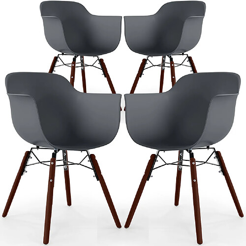Iconik Interior Chaises Nordika Gris Foncé - Lot de 4