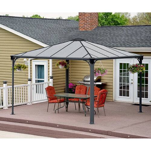 Gazébo tonnelle 13m² gris anthracite - 702780 - Palermo 3600 - PALRAM