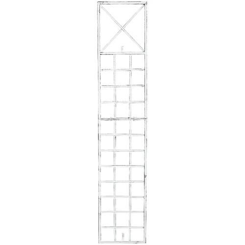 Decoshop26 Treillis Mural Décoration Jardin - Blanc Vieilli