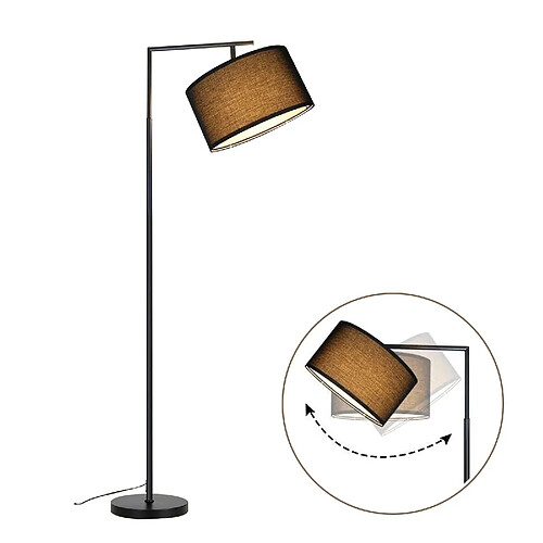 Zmh Lampadaire design textile - Or et blanc