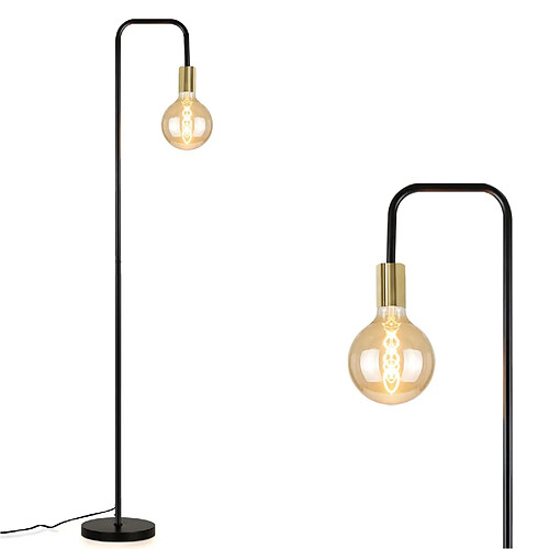 ZMH Nettlife Lampadaire salon vintage - Noir