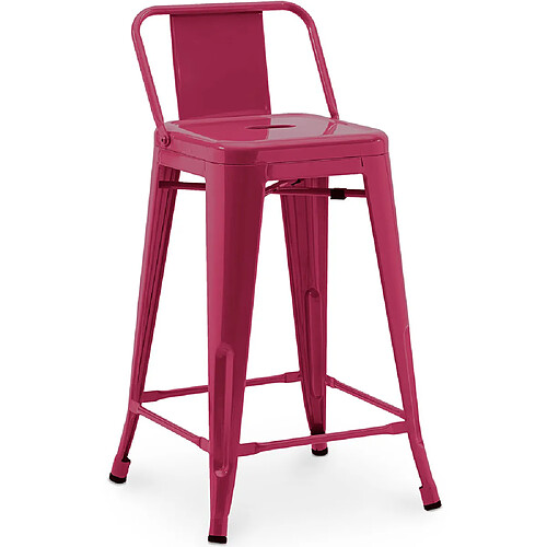 Iconik interior Tabouret de bar avec dossier - Fuchsia