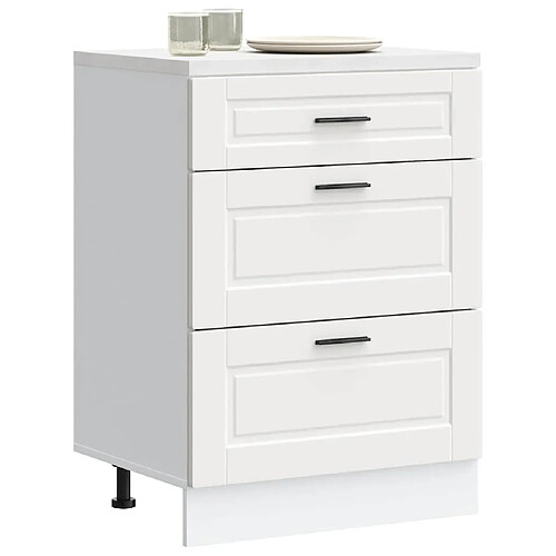 vidaXL Armoire cuisine Porto blanc bois d'ingénierie