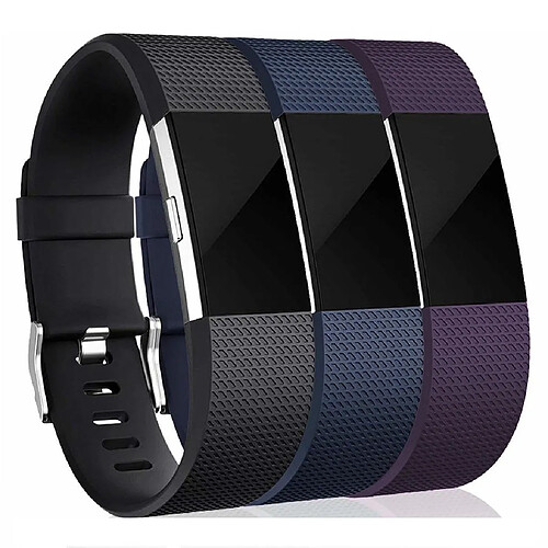INF Bracelet Fitbit Charge 2 Pack de 3 - Black/Blue/Purple