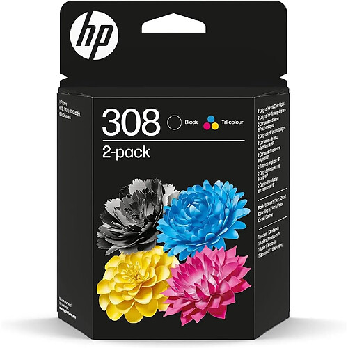 HP 308 Pack de 2 cartouches d’encre authentiques Noir/Trois couleurs