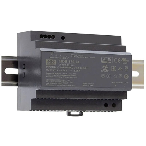 Meanwell alimentation rail DIN HDR-150