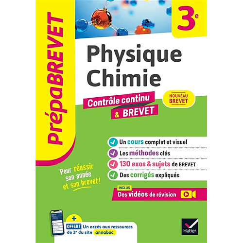 Physique chimie 3e : contrôle continu & brevet : nouveau brevet