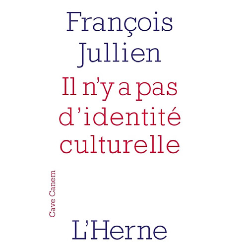 Il n'y a pas d'identité culturelle · Occasion
